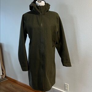 Duluth Trading Co Olive Empire Builder Wool Coat, Ws size Large